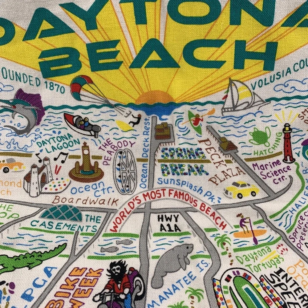 Catstudio Daytona Beach Dish Hand Towel Kitchen Bar Bathroom Florida Nascar 2018